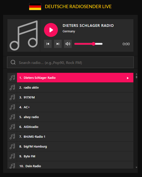 Deutsche Radiosender Live